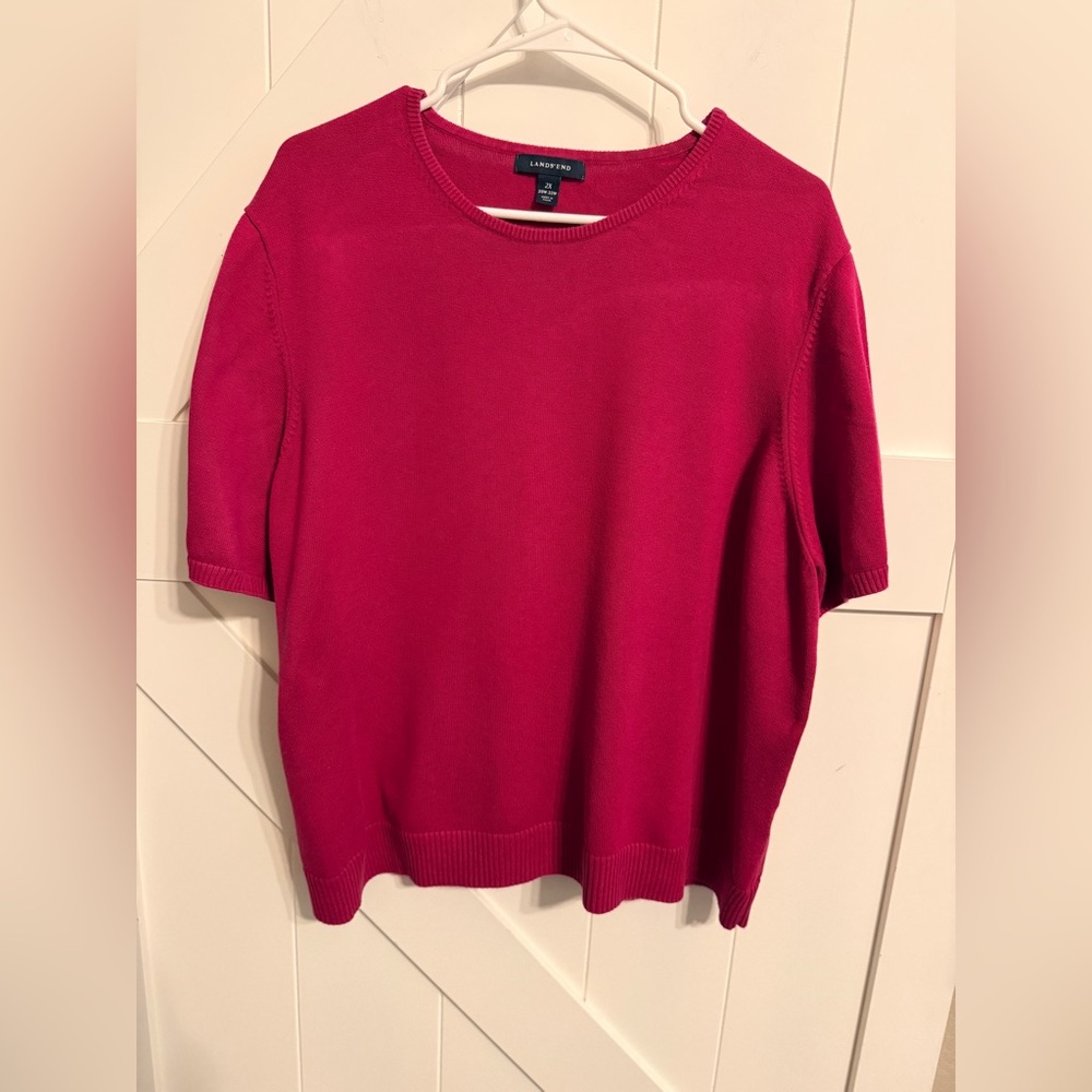 Lands' End 2X Women’s Fuchsia Short Sleeve Top